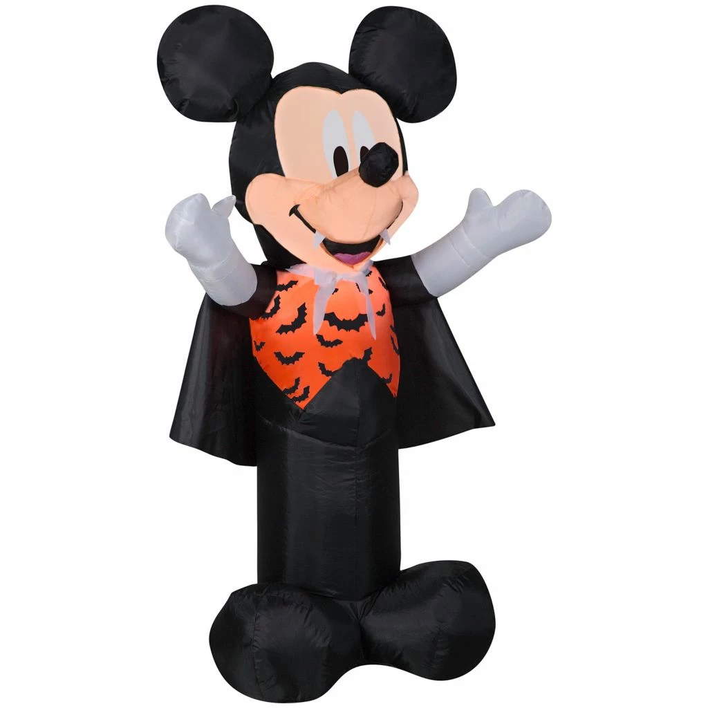 Gemmy Airblown Inflatable Mickey Mouse Vampire in Orange Bat Vest, Self-Inflates, G-220311 3 Gemmy Airblown Inflatable Mickey Mouse Vampire in Orange Bat Vest, Self-Inflates, G-220311