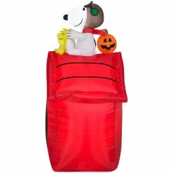 Gemmy Airblown Inflatable Snoopy Flying Ace on Dog House, Self-Inflates, G-22933