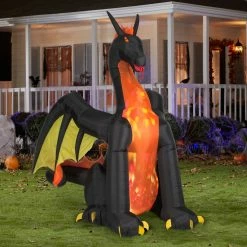 Gemmy Animated Airblown Inflatable Fire and Ice Dragon with Wings, Self-Inflates, G-50202 -Cts Halloween Decoration Shop 1445682 A1
