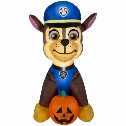 Gemmy Airblown Inflatable Paw Patrol Chase with Pumpkin, Self-Inflates, G-72189
