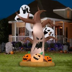 Gemmy Airblown-Dead Tree with Ghosts Pumpkins Halloween Inflatable -Cts Halloween Decoration Shop 1445707 A1
