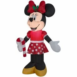 Gemmy Airblown-Minnie Holding Candy Cane Inflatable Decor, G-39049