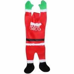 Gemmy Seasons Greetings Santa Hanging from Gutter Holiday Decoration, 5.5 ft. Tall, G-15307
