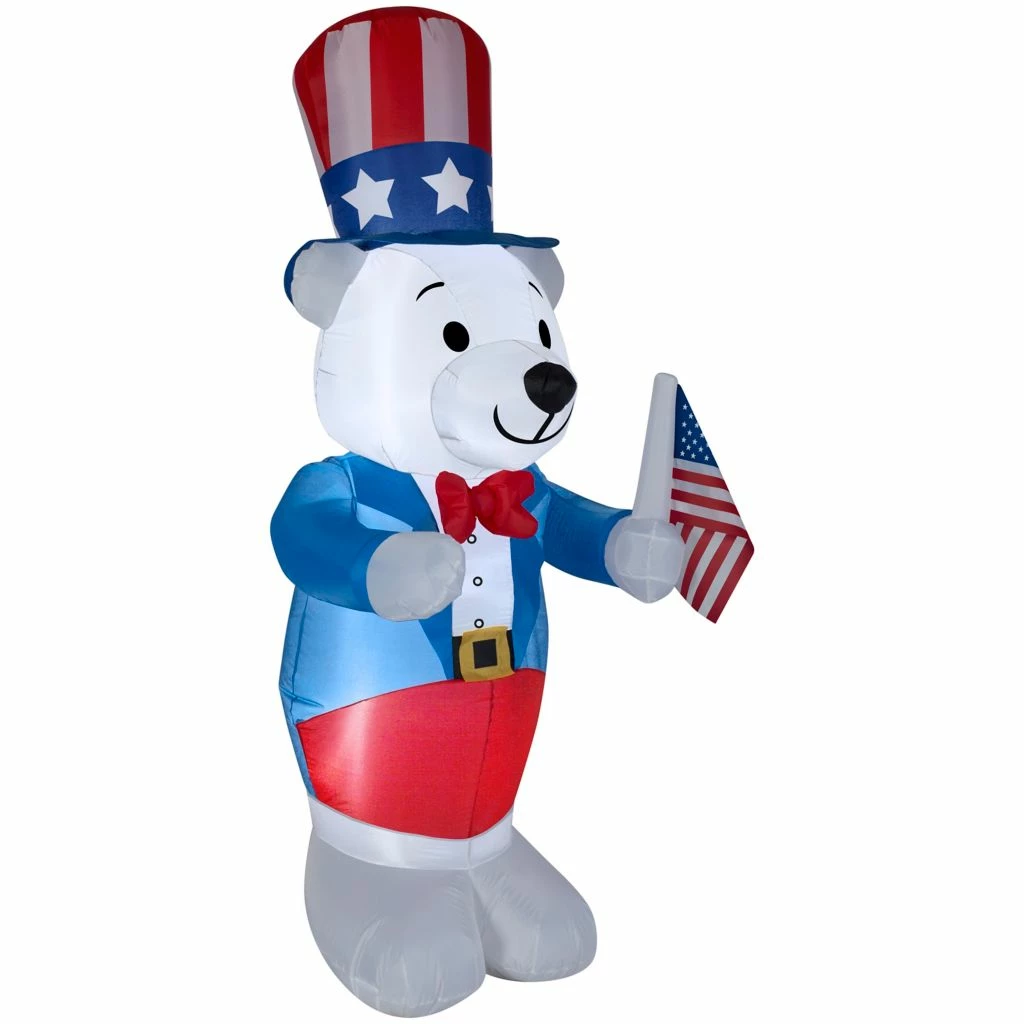 Gemmy Airblown Inflatable Fourth of July White Bear, 6 ft., G-49624 3 Gemmy Airblown Inflatable Fourth of July White Bear, 6 ft., G-49624