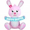 Gemmy Airblown Outdoor Happy Easter Pink Bunny Inflatable -Cts Halloween Decoration Shop 1486425