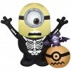 Gemmy Air-Blown Minion Skeleton with Pumpkin Scene Inflatable, Self-Inflates, G-225046 -Cts Halloween Decoration Shop 1547573