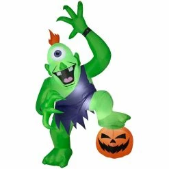 Gemmy Airblown Inflatable Ogre Decoration, Self-Inflates, Lights Up, G-75402