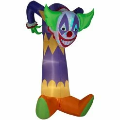 Gemmy Projection Airblown Inflatable Kaleidoscope Clown Decoration, Self-Inflates, Lights Up, G-75464