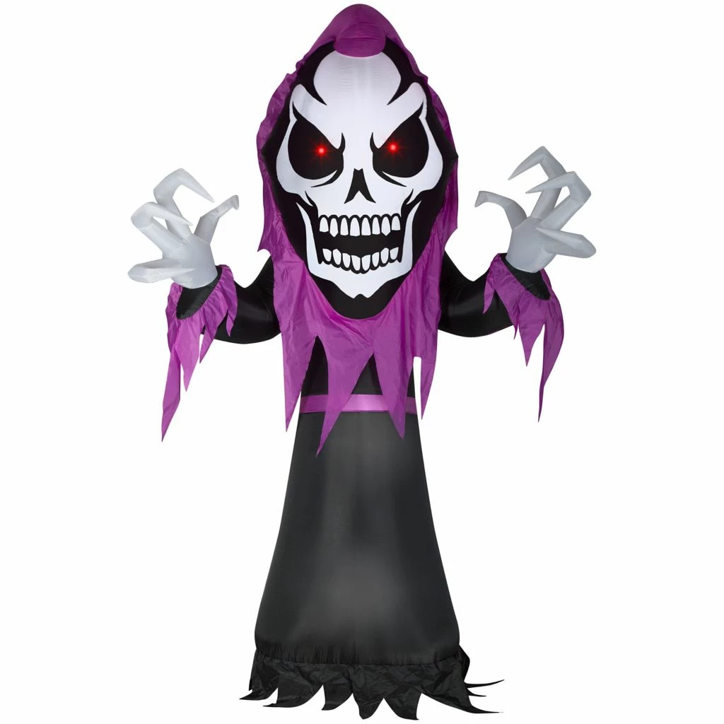 Gemmy Airblown Inflatable Skeleton Reaper Decoration with Red LED Eyes, Self-Inflates, Lights Up, G-221979 3 Gemmy Airblown Inflatable Skeleton Reaper Decoration with Red LED Eyes, Self-Inflates, Lights Up, G-221979