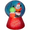 Gemmy Airblown Inflatable Snow Globe Santa on Rooftop Scene -Cts Halloween Decoration Shop 1572765