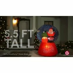 Gemmy Airblown Inflatable Snow Globe Santa on Rooftop Scene -Cts Halloween Decoration Shop 1572765 VIDEO 1 480x270 1200k