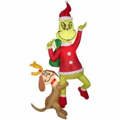 Gemmy Airblown Inflatable Hanging Grinch with Max