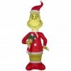 Gemmy Airblown Grinch with Red and White Candy Cane Decor, G-114904 -Cts Halloween Decoration Shop 1624142