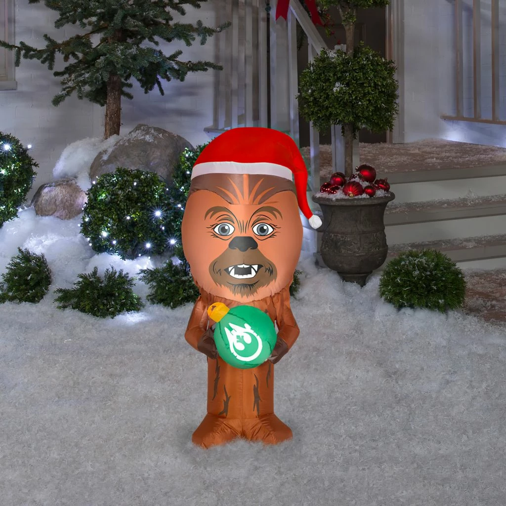 Gemmy Airblown Stylized Chewbacca with Santa Hat Decor, G-114962 4 Gemmy Airblown Stylized Chewbacca with Santa Hat Decor, G-114962 - Image 2