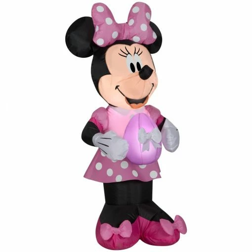 Gemmy Airblown Easter Minnie Mouse in Pink Polka Dot Dress with Egg Decor 3 Gemmy Airblown Easter Minnie Mouse in Pink Polka Dot Dress with Egg Decor -Cts Halloween Decoration Shop 1634558