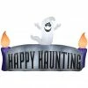 Gemmy Airblown-Ghost with Happy Haunting Sign-LG Scene -Cts Halloween Decoration Shop 1694753