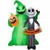 Gemmy Airblown-Jack Skellington with Oogie Boogie-Scene-Disney -Cts Halloween Decoration Shop 1694811