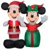 Gemmy Airblown Inflatable Santa Mickey and Minnie Scene, Disney