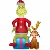 Gemmy Airblown Inflatable Grinch with Max Scene, From the Mind of Dr. Seuss -Cts Halloween Decoration Shop 1737016