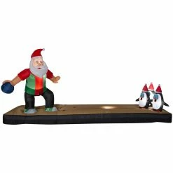 Gemmy Airblown Inflatable Santa Bowling Scene