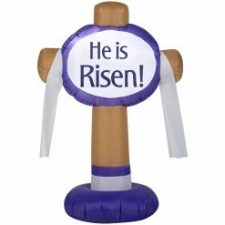 Gemmy Airblown-Outdoor "He Is Risen" Easter Sign, Small, G-41730