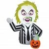 Gemmy Airblown Inflatable Stylized Beetlejuice CarBuddy with Treat Sack -Cts Halloween Decoration Shop 1904172