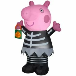 Gemmy Airblown Inflatable Peppa Pig in Skeleton Dress
