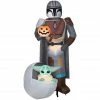 New! Gemmy Airblown Inflatable Star Wars The Mandalorian The Child with Pumpkin Scene -Cts Halloween Decoration Shop 1904199