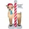 New! Gemmy Airblown Inflatable Rudolph the Red-Nosed Reindeer with North Pole Sign, G-110001 -Cts Halloween Decoration Shop 1935108
