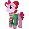 New! Gemmy Airblown Inflatable Pinkie Pie with Santa Hat and Green Sweater, G-111137 -Cts Halloween Decoration Shop 1935115
