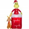 New! Gemmy Animated Airblown Inflatable Grinch in Chimney, G-111590 -Cts Halloween Decoration Shop 1935118