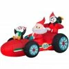 New! Gemmy Airblown Inflatable Santa's Racecar with Penguins, G-113061 -Cts Halloween Decoration Shop 1935123