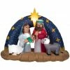 New! Gemmy Airblown Inflatable Snowy Night Nativity Scene, G-118905