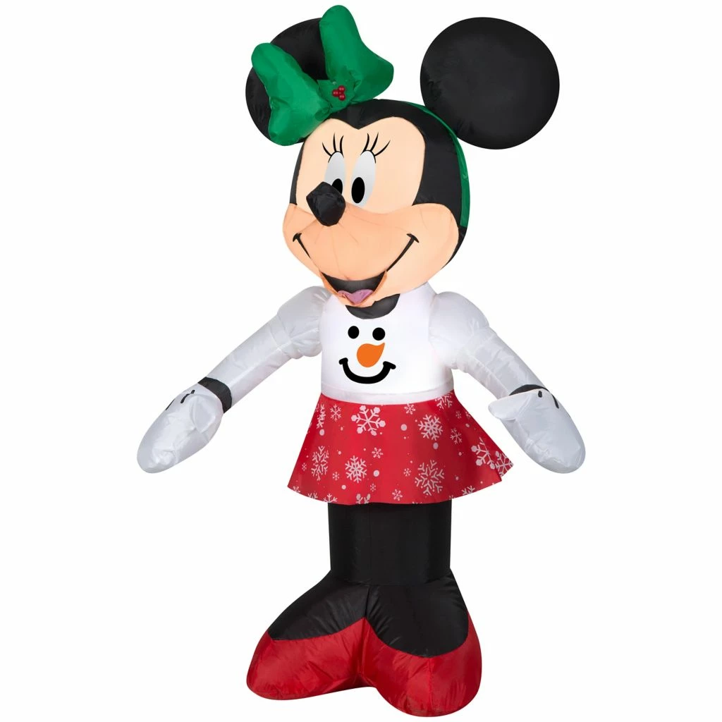 New! Gemmy Airblown Inflatable Minnie Mouse in Snowman Sweater and Snowflake Skirt, G-119258 3 New! Gemmy Airblown Inflatable Minnie Mouse in Snowman Sweater and Snowflake Skirt, G-119258