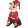 New! Gemmy Airblown Inflatable Rudolph the Red-Nosed Reindeer in Christmas PJs, G-119305 -Cts Halloween Decoration Shop 1935156