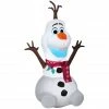 New! Gemmy Airblown Inflatable Olaf with Red Scarf, G-119634