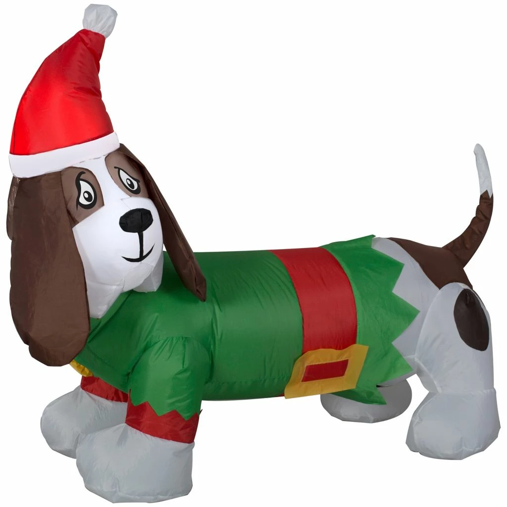 New! Gemmy Airblown Inflatable Basset Hound in Elf Outfit, G-11981 3 New! Gemmy Airblown Inflatable Basset Hound in Elf Outfit, G-11981