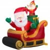 New! Gemmy Airblown Inflatable Santa and Elf in Sleigh, G-83440 -Cts Halloween Decoration Shop 1935169